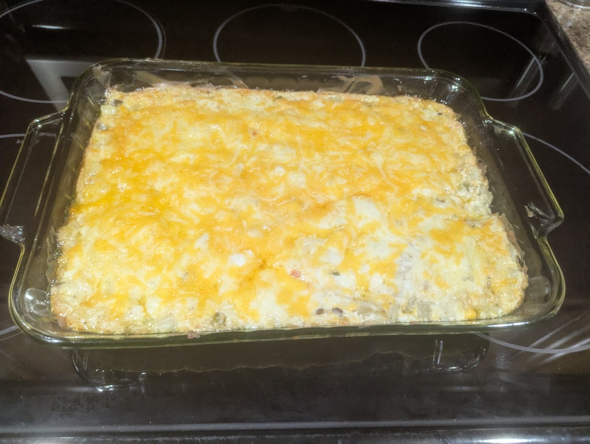 Golden baked hashbrown casserole
